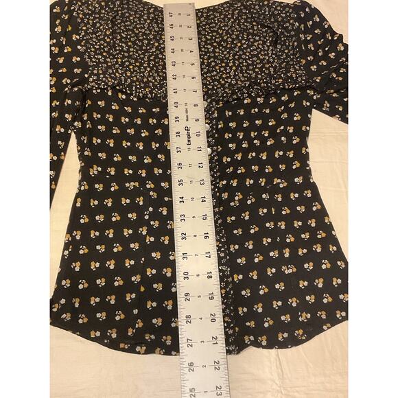 Free People Kissin Kate Sweetheart Neckline Pearl Snap Top Womens Size S - Picture 5 of 9